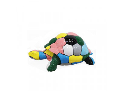 Abstrakte Designer Figur Wohnzimmer Moderne Statue Schildkröte Bunt bemalt 109cm