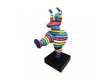 Abstrakte Designer Kunst 50cm Figur Statue Bunt Bemante Skulpturen Statuen Neu
