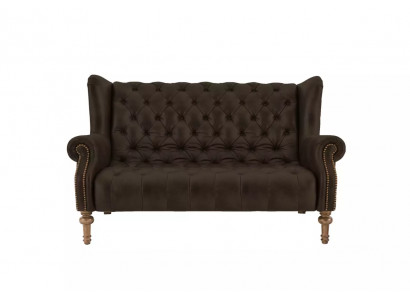 Chesterfield Sofa Couch Polster Doppelter Ohrensessel Leder Couchen Polster 2er