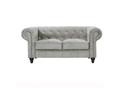 Chesterfield Sofa Couch Polster Stoff Leder Couchen Polster Garnitur 2 Sitzer