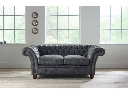 Chesterfield Sofa Couch Polster Stoff Leder Couchen Polster Garnitur 2 Sitzer
