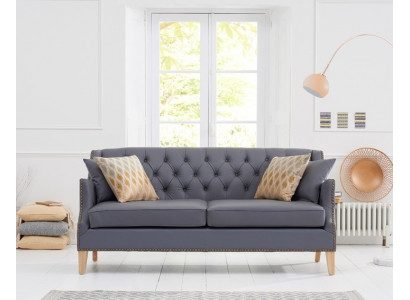 Couch Graue Chesterfield Büro Sofa Emfpangs Couchen Leder Textil Neu jvmoebel ®