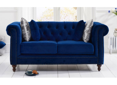 Chesterfield Sofa Couch Polster Stoff Leder Couchen Polster Garnitur 2 Sitzer