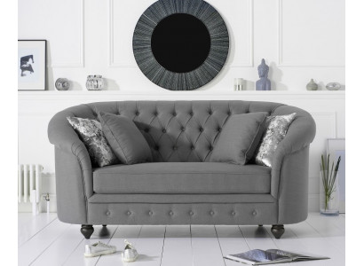 Klassische Textil Couch - Graue Chesterfield Stoff Sofa 2 Sitzer Neu jvmoebel ®