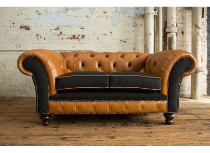 jvmoebel ® Leder Sofa Couch - Design Polster Zweisitzer Couch Garnitur Braun