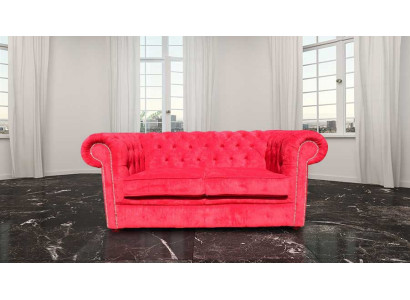 jvmoebel ® Leder Sofa Couch - Design Polster Zweisitzer Couch Garnitur Rot Neu