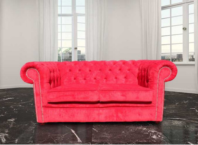 jvmoebel ® Leder Sofa Couch - Design Polster Zweisitzer Couch Garnitur Rot Neu