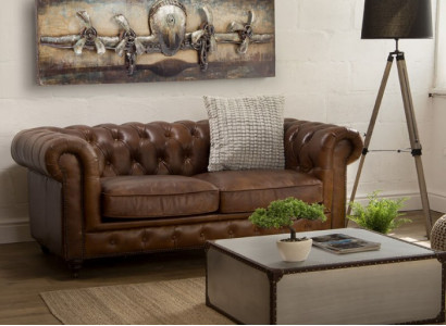 jvmoebel ® Leder Sofa Couch - Design Polster Zweisitzer Couch Garnitur Braun