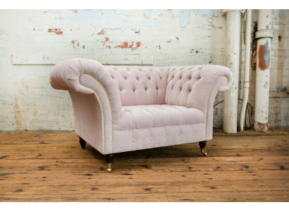 Chesterfield Sessel Fernseh Couch 1 Sitzer Sofa Stoff Couchen Polster Neu Textil