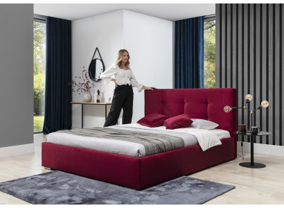 Bordaux 160x200 Bett Schlafzimmer Betten Textil Leder Hotel Luxus Polster Big