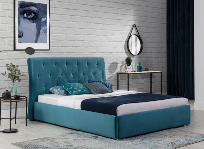 Bett Polster Design Luxus Doppel Hotel Betten 180x200cm Schlaf Zimmer Samt Neu