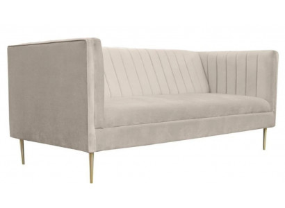 Italienische Möbel Dreisitzer Modern Design Couchen Sofa Textil Stoff Samt Beige