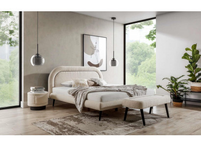 Schlafzimmer Set Weiß Bett Elegantes 2x Nachttische Luxus Hocker Modern .
