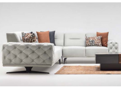 Ecksofa L form Polstersofa Stoffsofa Couch Grau Sofa Moderne Stoff