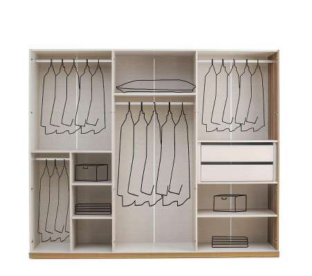 Robuster Kleiderschrank Beiger Anbauschrank Schlafzimmer Holz Schrank