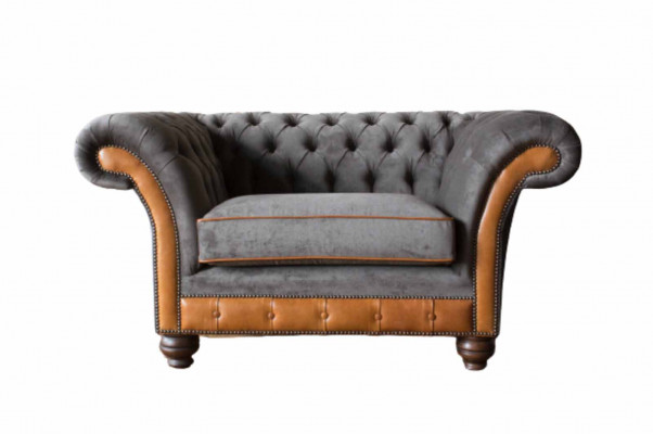 Chesterfield Design Sessel Couch Polster Textil Couchen Ohrensessel