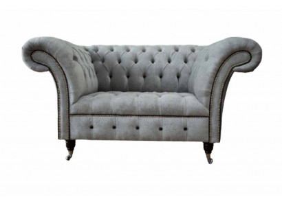 Chesterfield Sessel Stoff Wohnzimmer Design Polster Textil Design Luxus