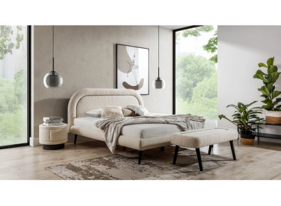 Moderne Schlafzimmer Möbel Kuschelbett Schlafbett Bank 2x Nachttische