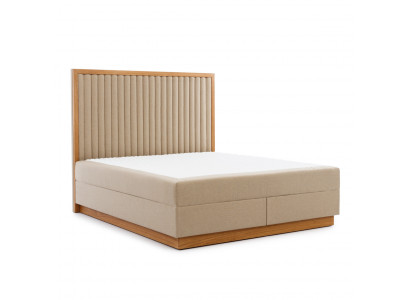 Braun-Beiges Schlafzimmer Bett Designer Betten Doppelbetten Textilbett