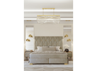 Graues Schlafzimmer Doppelbett Designer Nachttische Luxus 3tlg Garnitur