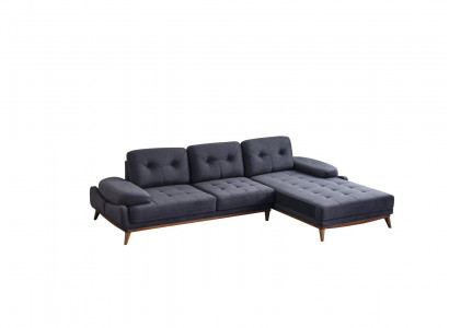 Blaues Wohnzimmer Ecksofa L-Form Couch Stilvolles Sofa Designer Sitzmöbel