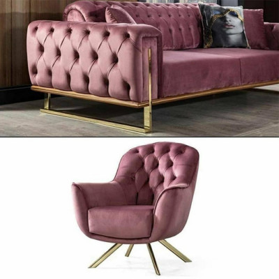 Designer Chesterfield Sessel Exklusiver Polster Wohnzimmer Einsitzer