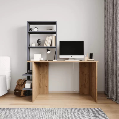 Schlafzimmer Jugendzimmer Schreibtisch Computertisch Modern Design Braun Grau