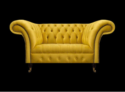 Chesterfield Gelbe Couch Wohnzimmer Polstersofas Designer Zweisitzer