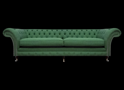 Chesterfield Grüner Zweisitzer Wohnzimmer Luxuriöser Zweisitzer Möbel