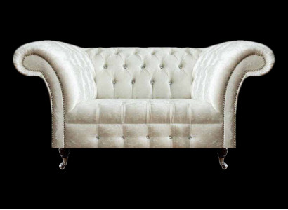 Chesterfield Wohnzimmer Couch Designer Weißes Zweisitzer Sofa Sitzmöbel