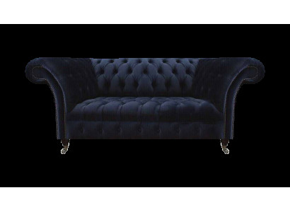 Dunkelblaue Polstercouch Chesterfield Wohnzimmer Textilsofa Moderne Möbel