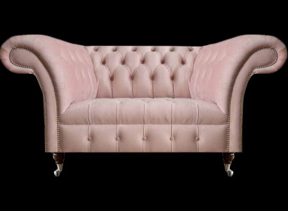 Chesterfield Rosa Zweisitzer Wohnzimmer Luxuriöse Polster Möbel Couch