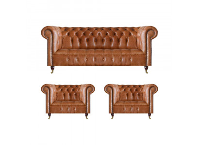 Chesterfield Sitzmöbel Braune Sofas Einsitzer Wohnzimmer Einrichtung