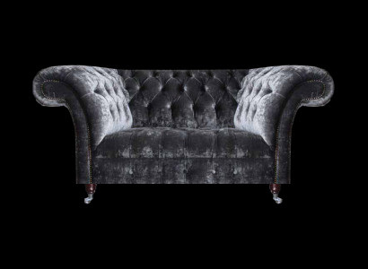 Chesterfield Samtsofa Designer Zweisitzer Textilcouchen Polstersofas