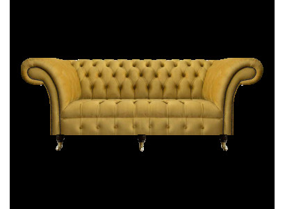 Chesterfield Luxus Möbel Dreisitzer Sofa Couch Textil Polstersofa Wohnzimmer