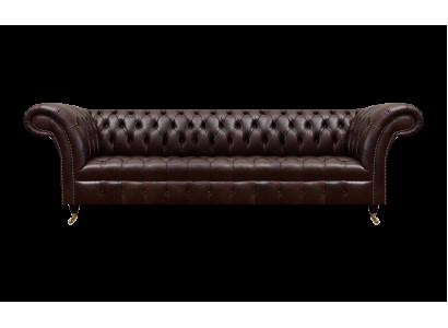 Braune Chesterfield Kunstleder Couch Modernes Sofa Viersitzer Sitzmöbel