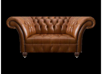 Brauner Chesterfield Leder Zweisitzer Designer Kunstleder 2-Sitzer Sofa