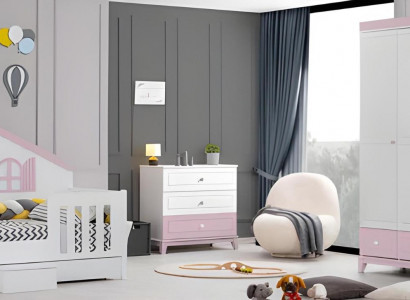 Jugendzimmer Stilvolle Kinderbett Kleiderschrank Kinderzimmer Möbel 2tlg Set