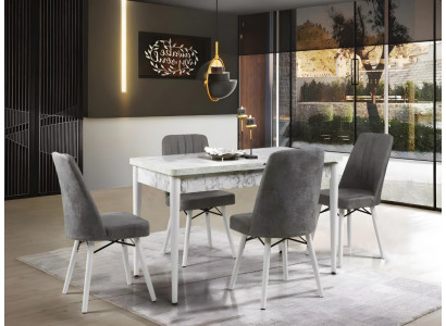Ausziehbarer Weißer Esstisch Exklusive Küchentisch Moderne Holz Möbel