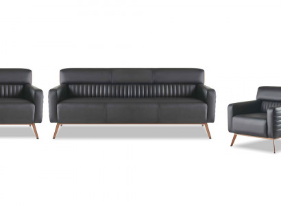 Arbetiszimmer-Set 4tlg 3-Sitzer 2-Sitzer mit Sessel Modern Desgin Stil