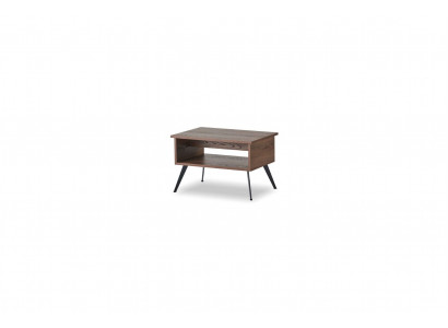 Couchtisch Braun mit Regal Rechteckig Form Einfarbig Stil Arbeitszimmer