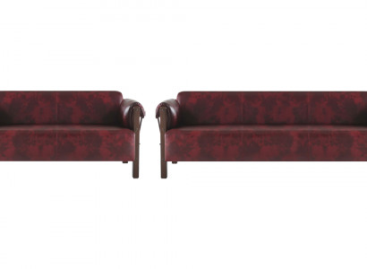 Couch Ledesofas 3-Sitzer 2-Sitzer Bordeaux Modern Stil Leder Holz Set
