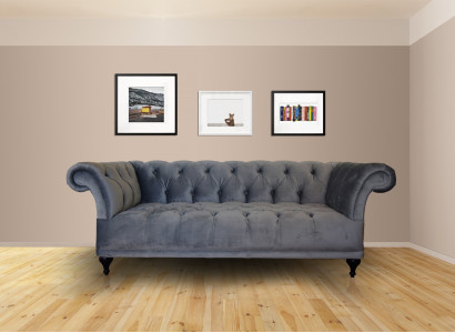 Chesterfield Sofa Polster Designer Couchen Sofas Garnitur Textil Stoff Textil 14