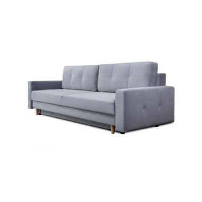 Komfortables und funktionales ausziehbares 3-Sitzer-Sofa in hellgrauer Farbe im modernen Stil