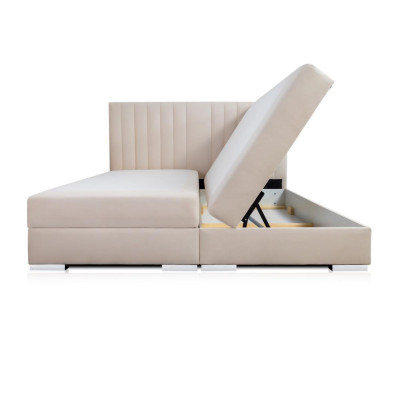 Comfortable and functional bed is made of high quality material in a modern style 