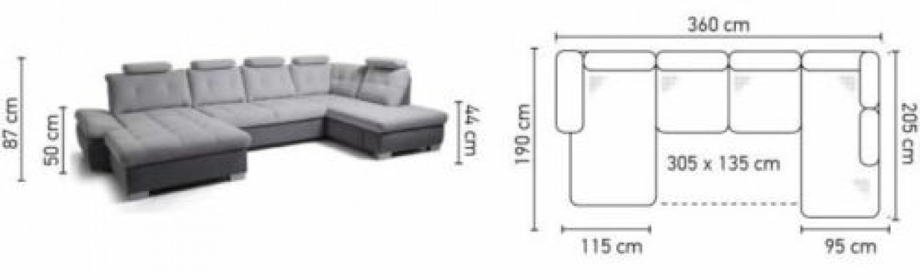 Multifunktions Couch Ecksofa Couch Polster Verstellbarer Rücken Wohnlandschaft