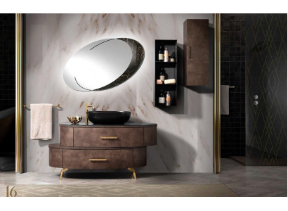 Design Badezimmer Möbel Bad 2 tlg. Set Garnitur Kommode Waschbecken Schwarz