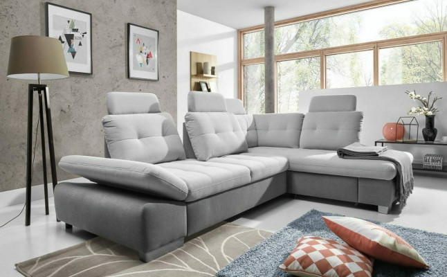 Ecksofa L Form Sofa Wohnlandschaft Garnitur Stoff Sofas Bettunktion Schlaf Couch