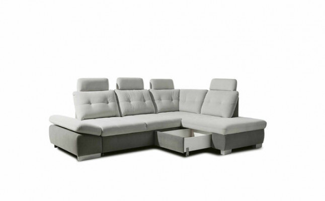 Ecksofa L Form Sofa Wohnlandschaft Garnitur Stoff Sofas Bettunktion Schlaf Couch