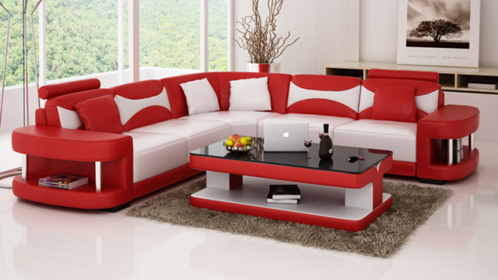 Design Ecksofa Leder Sofa Couch Polster Eck Sitz Wohnlandschaft Garnitur